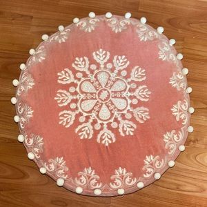 18x18 Beautiful round Boho pink velvet decorative pillow